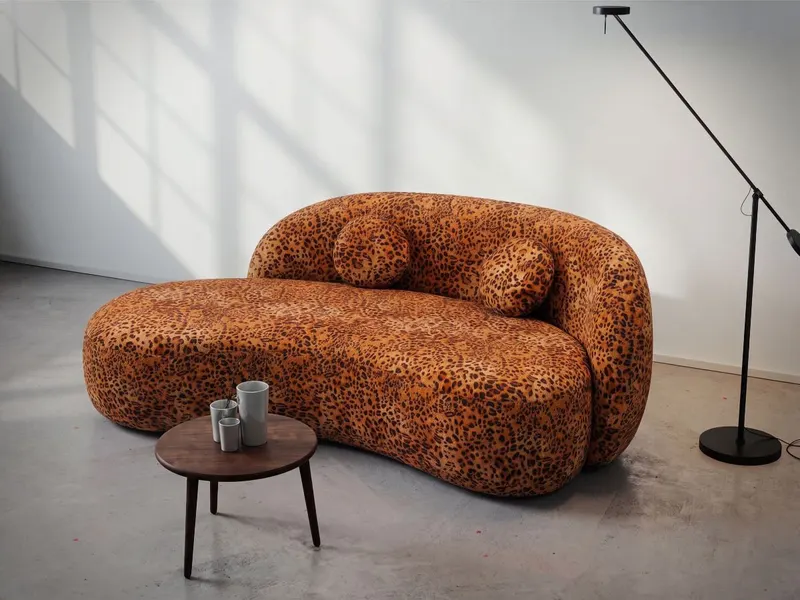 Canapea 3 locuri Lunis Safari, Animal Print Leopard