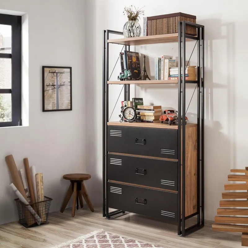 Biblioteca CosmoCortex, Stejar, 90x180x35 cm - Stejar