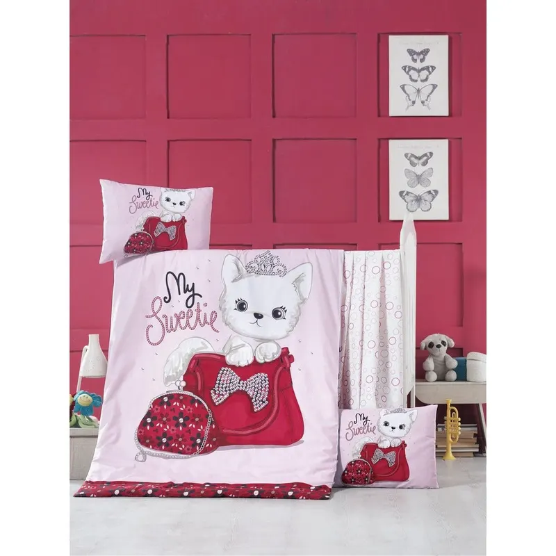 Set lenjerie pentru copii Ranforce, Roșu, 150x100 cm - Rosu