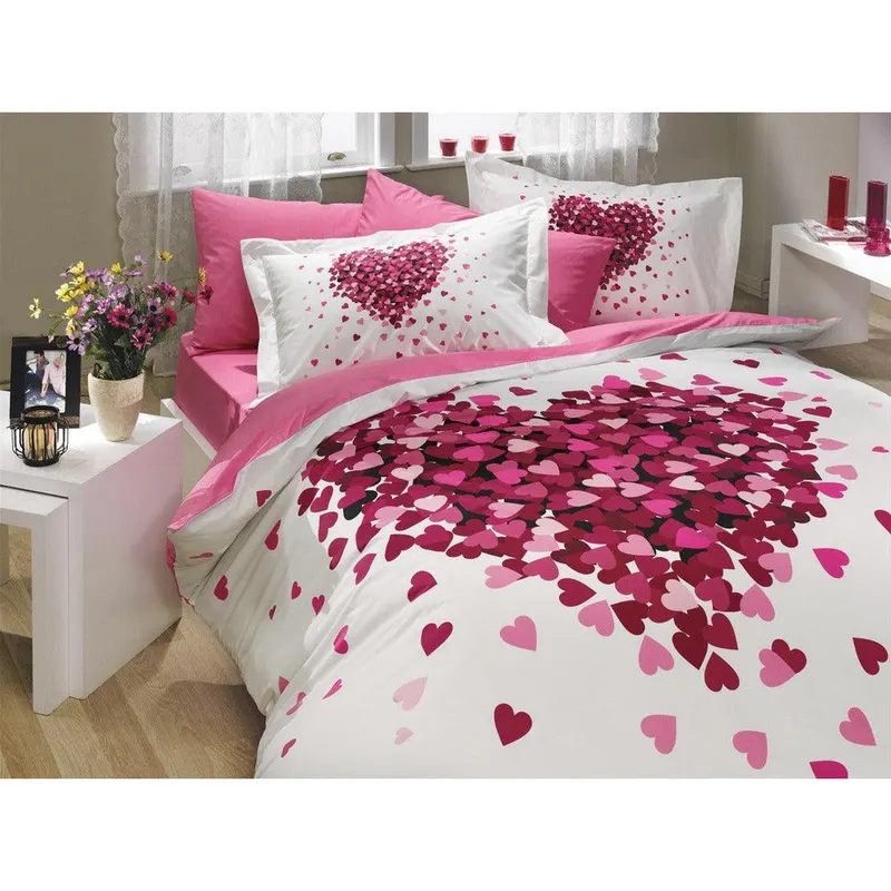 Set Lenjerie de pat double, Liliac, Mov, 220x200 cm - Mov