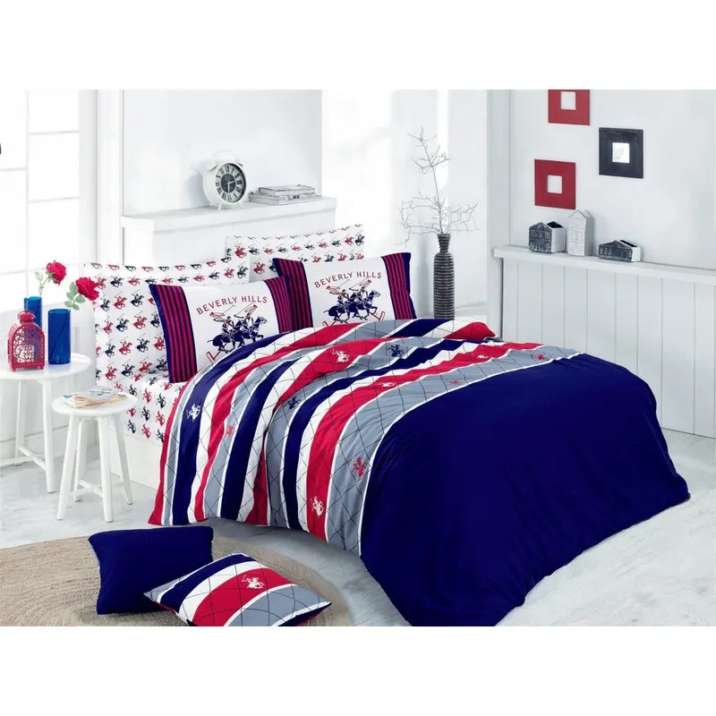 Set Lenjerie de pat double, 100% Bumbac Ranforce, Alb, 220x200 cm - Alb