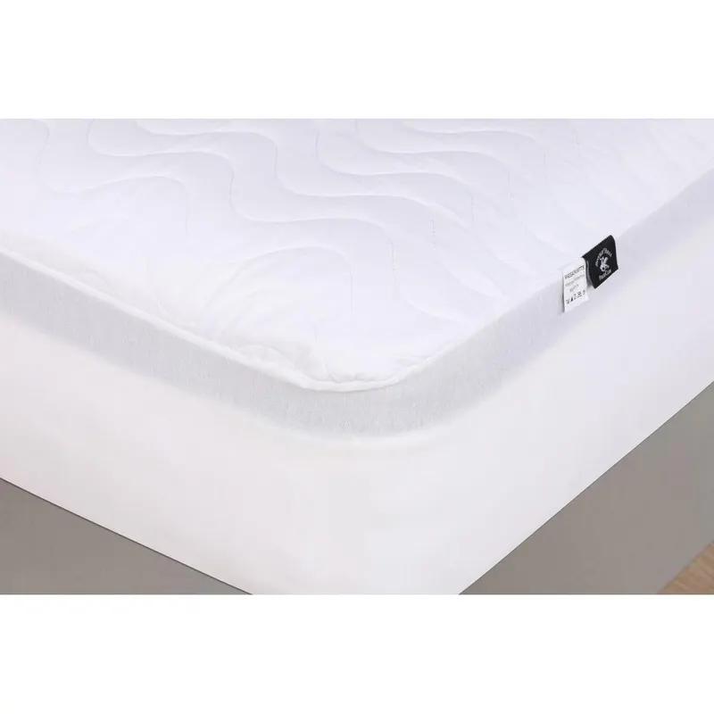 Protectie de pat double, 100% Bumbac Ranforce, Alb, 200x180 cm - Alb