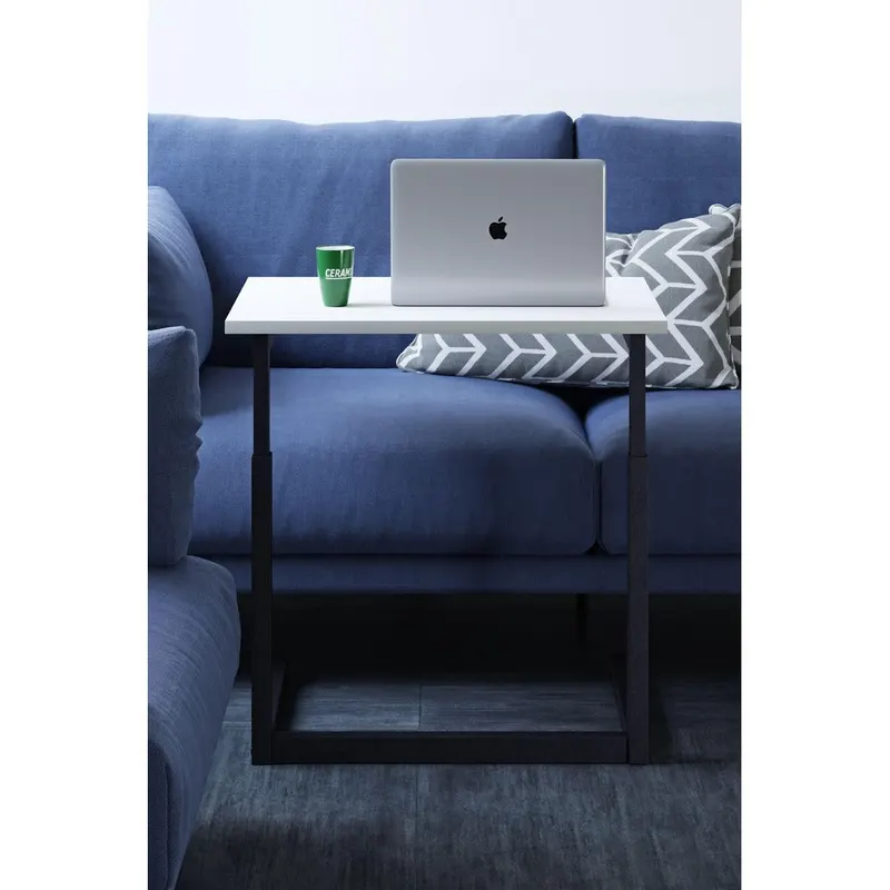 Birou Smart Laptop Reglabil, Alb, 40x60x43-73 cm - Alb