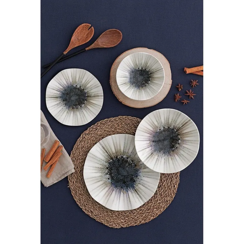 Serviciu de masa, Set 24 piese pentru cina, Portelan, Multicolor, 29x28x36 cm - Multicolor