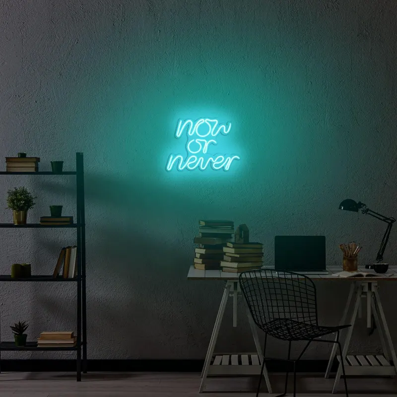 Aplica de Perete Neon Now or Never, 28x22 cm - Albastru