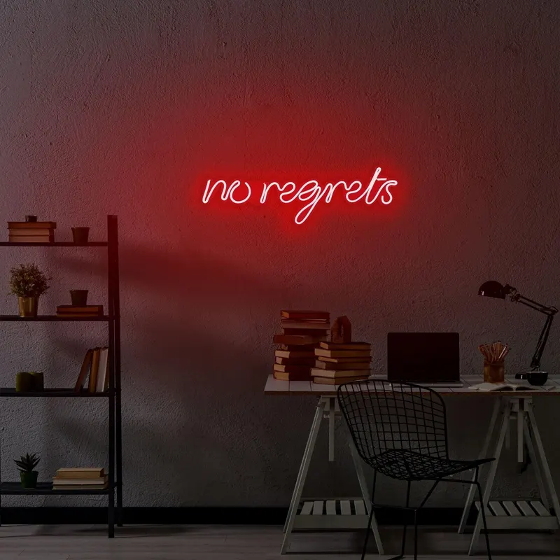 Aplica de Perete Neon No Regrets, 52x16 cm - Rosu