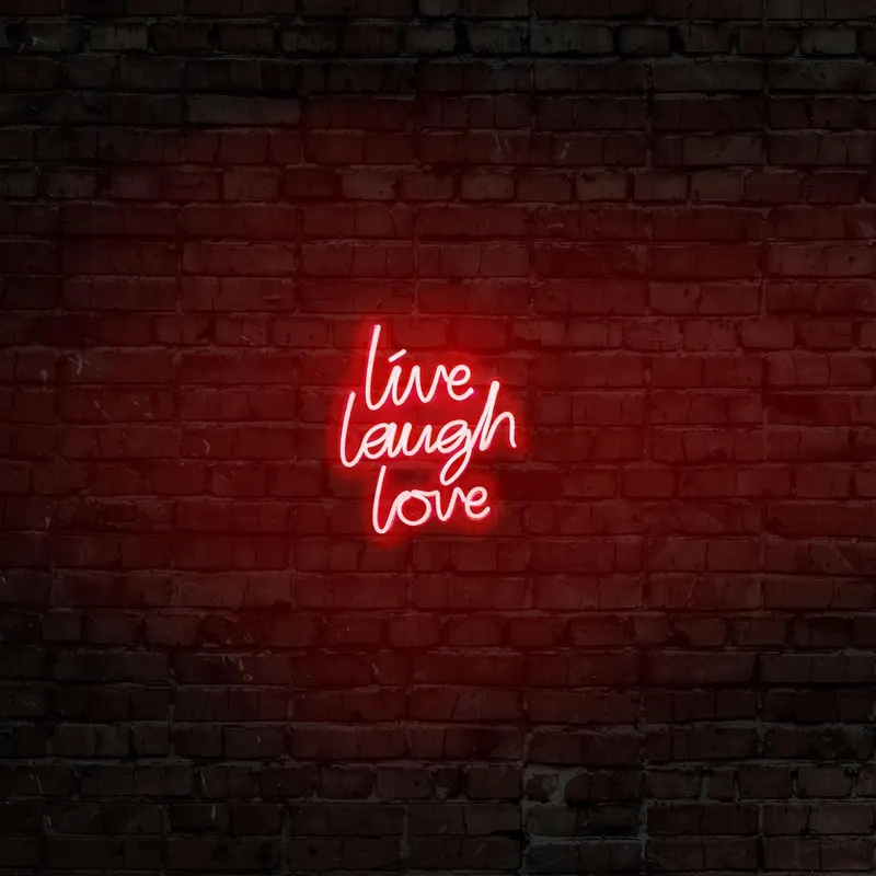 Aplica de Perete Neon Live Laugh Love, 31x36 cm - Rosu