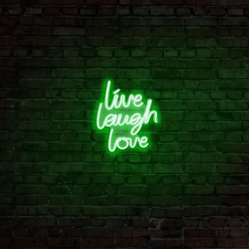 Aplica de Perete Neon Live Laugh Love, 31x36 cm - Verde