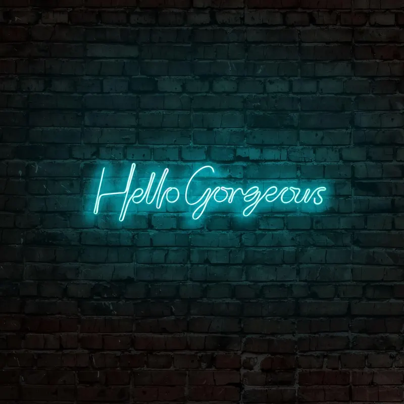 Aplica de Perete Neon Hello Gorgeous (diverse dimensiuni) - Albastru