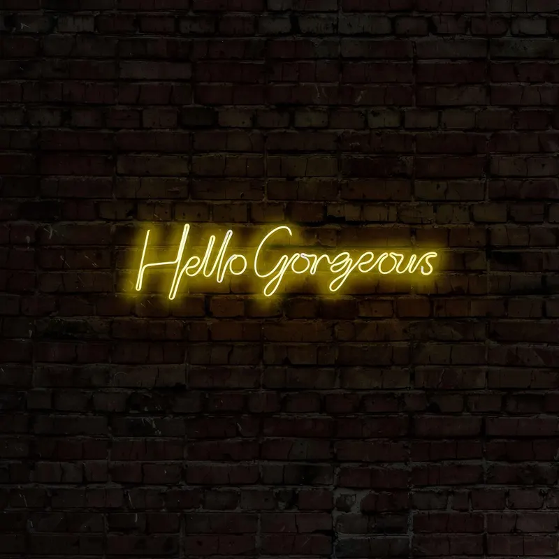 Aplica de Perete Neon Hello Gorgeous (diverse dimensiuni) - Galben