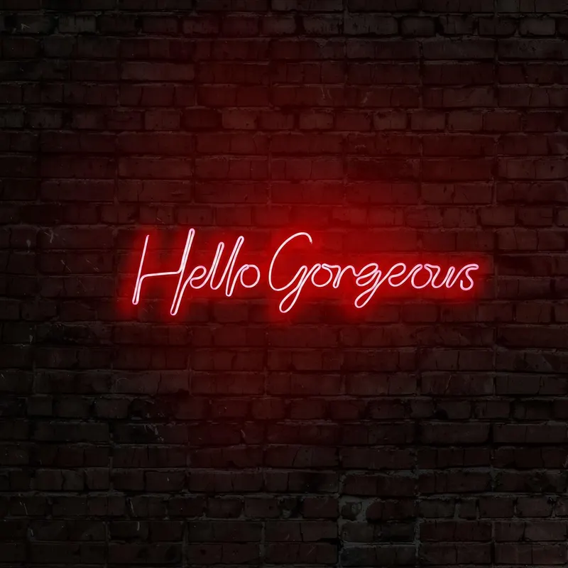 Aplica de Perete Neon Hello Gorgeous (diverse dimensiuni) - Rosu