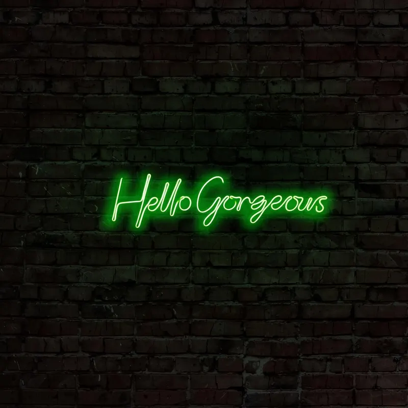 Aplica de Perete Neon Hello Gorgeous (diverse dimensiuni) - Verde