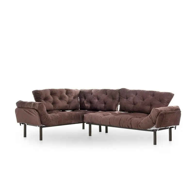 Canapea extensibilă de colț Mocca, interschimbabil, Diverse culori, 147x53x45 cm - Maro