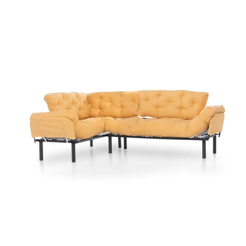 Canapea extensibilă de colț Mocca, interschimbabil, Diverse culori, 147x53x45 cm - Galben