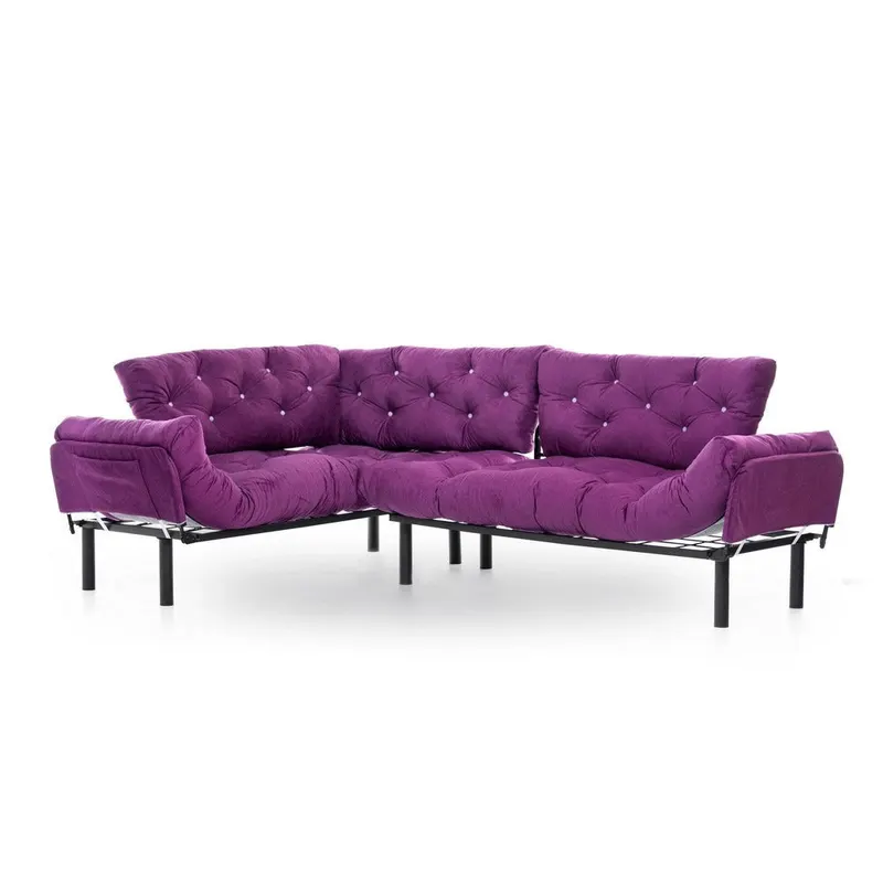 Canapea extensibilă de colț Mocca, interschimbabil, Diverse culori, 147x53x45 cm - Mov