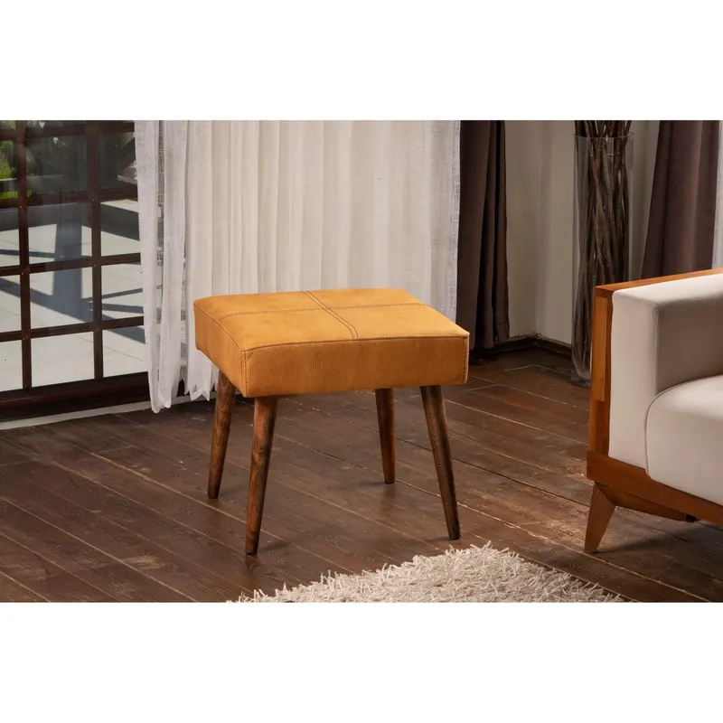 Taburet Kavere, 46x46x44 cm - Mustar