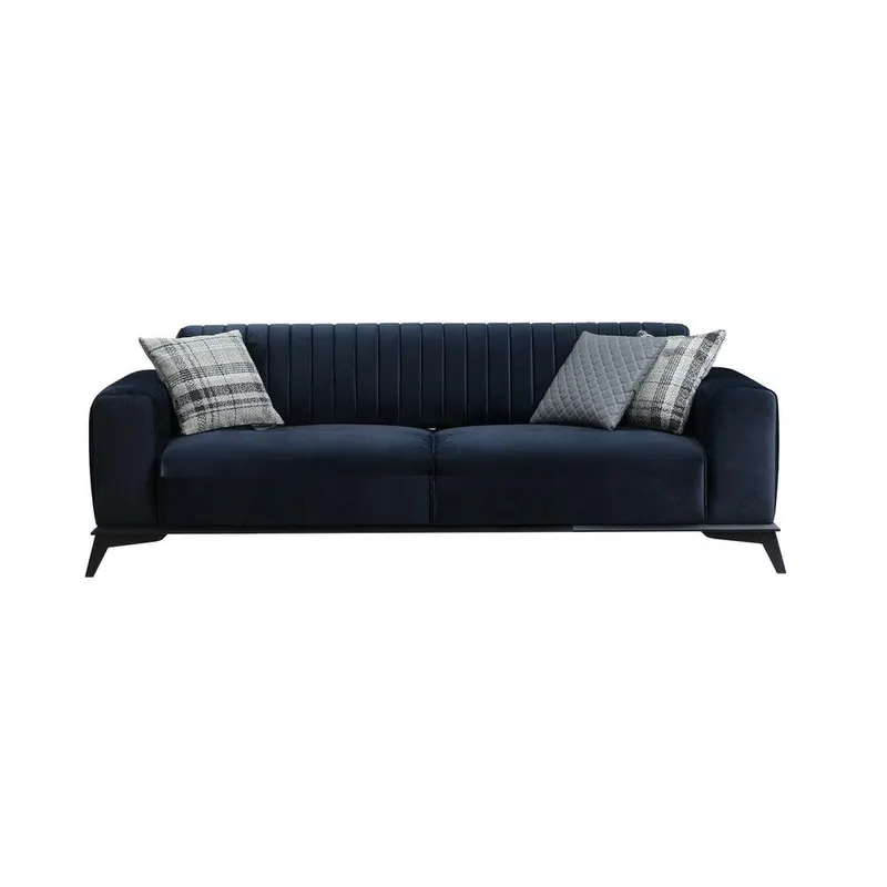 Canapea extensibila cu 3 Locuri Lisa, Albastru Marin, 220x92x77 cm - Albastru