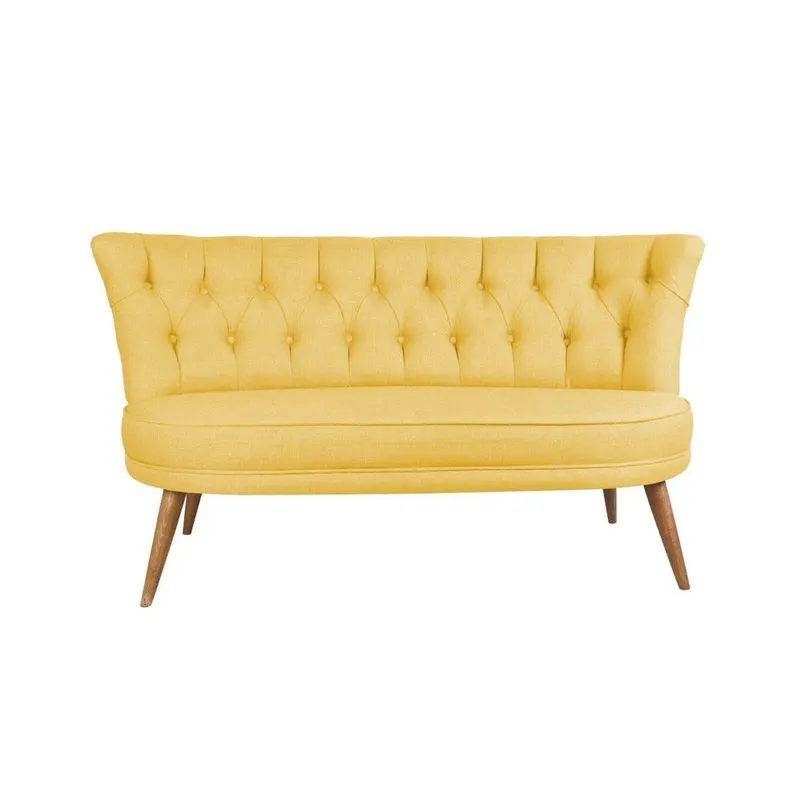 Canapea Fixa cu 2 Locuri Richland Loveseat, 140x71x80 cm - Galben