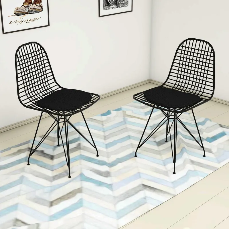 Set 2 Scaune, Interior/Exterior Fancy, Negru, 45x42x80 cm - Negru