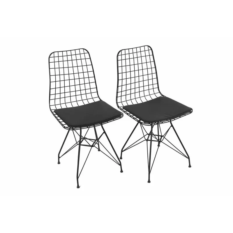 Set 2 Scaune, Interior/Exterior Landa, Negru, 53x51x80 cm - Negru