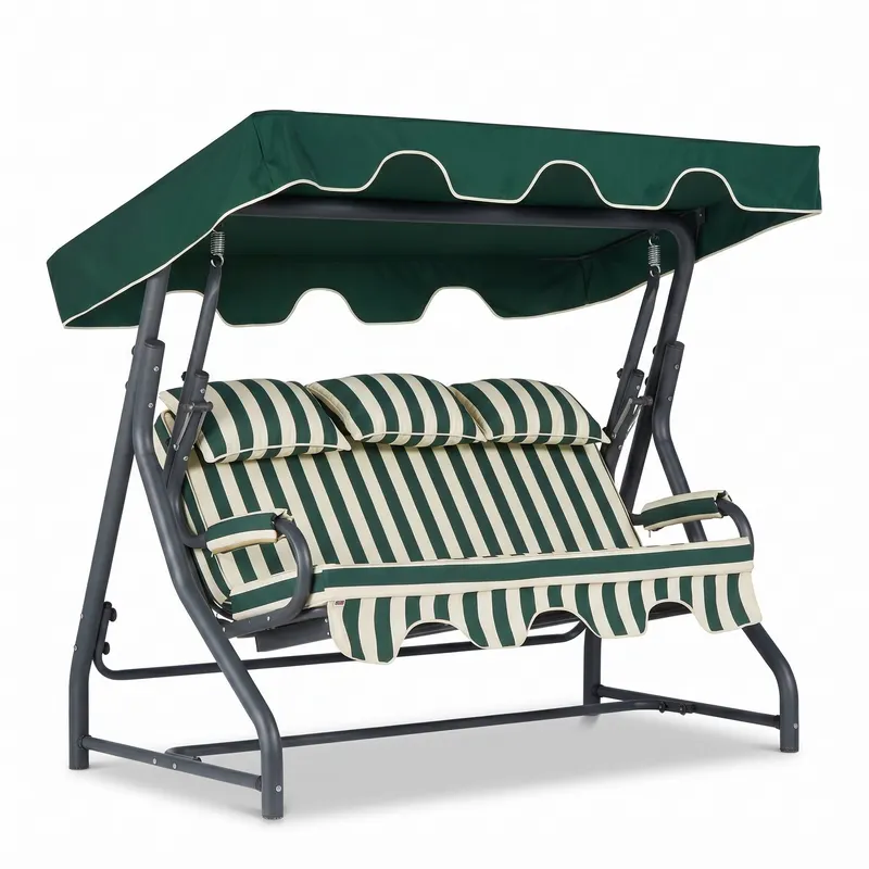 Balansoar de gradina cu 3 locuri Alico, Verde, 160x110x50 cm - Verde