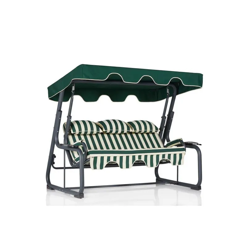 Balansoar de gradina cu 3 locuri Timsah, Verde, 160x110x50 cm - Verde