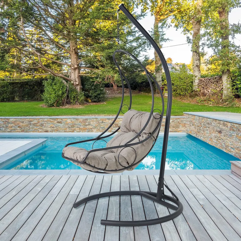 Balansoar de gradina Relax, Crem, 120x215x60 cm - Gri