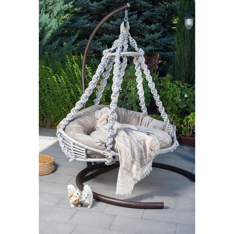 Balansoar de gradina cu 2 locuri Ahtapot, Gri, 175x175x230 cm - Gri