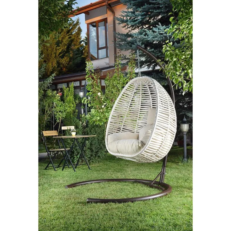 Balansoar de gradina Lokum, Crem, 110x110x196 cm - Bej
