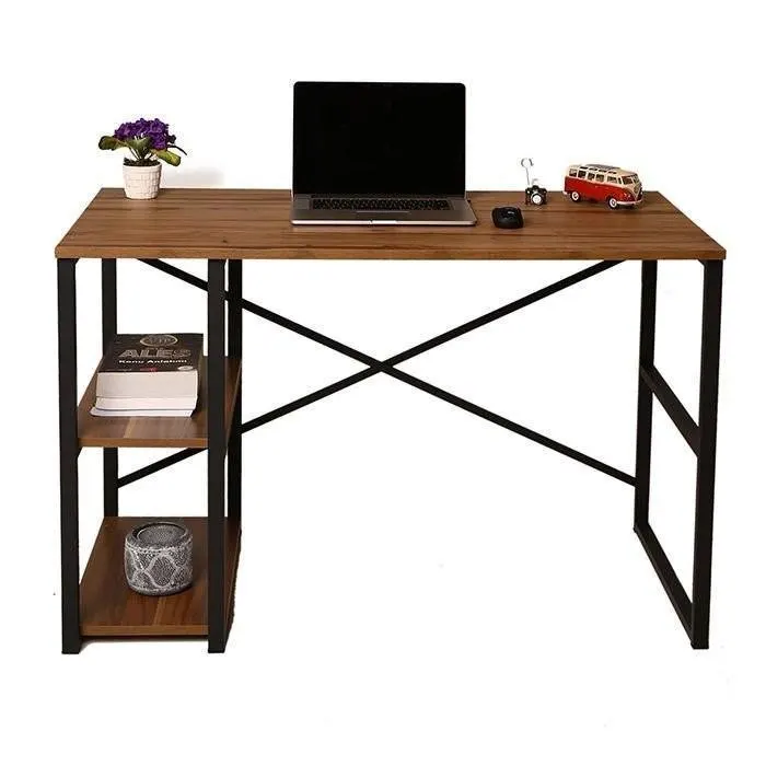 Birou Athena, Nuc - Negru, 120x65x72 cm - Nuc