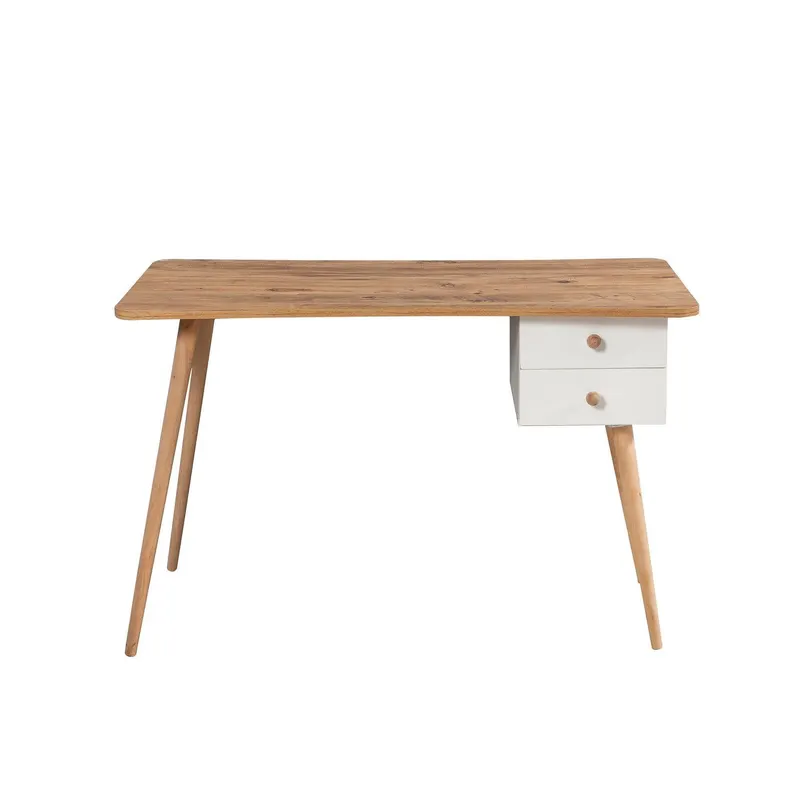 Birou Albina, Pin, Stejar - Alb, 120x77x60 cm - Natur
