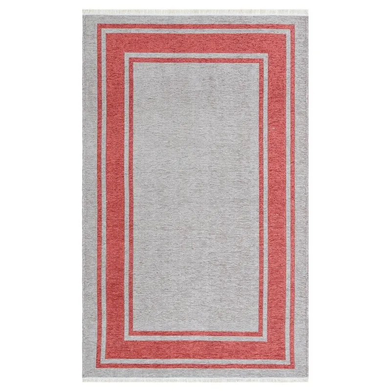Covor Maze Home Noa Reversibil, Lavabil, Rosu - Gri (diverse dimensiuni), 75x150 cm - 115 x 180 / Gri