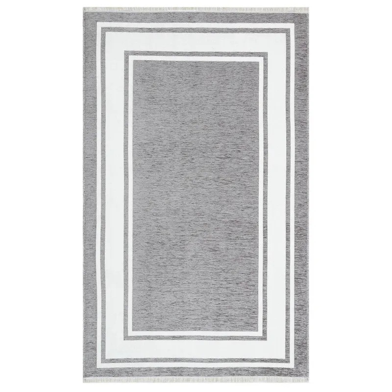 Covor de living / dormitor Maze Home Noa Reversibil, Lavabil, Gri - Alb (diverse dimensiuni), 115x180 cm - 115 x 180 / Gri