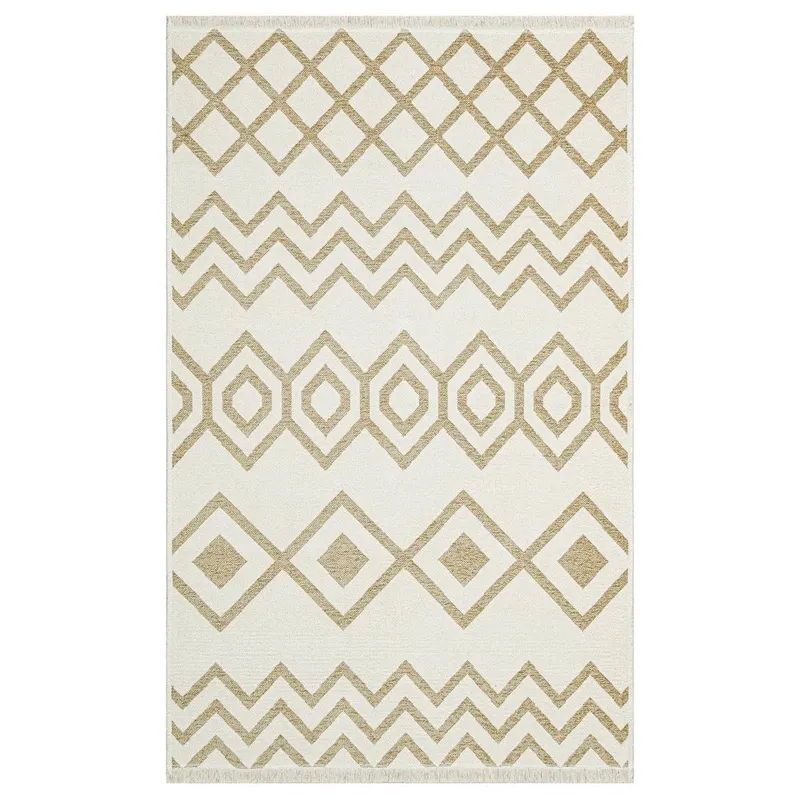 Covor de living / dormitor Maze Home Mondo Reversibil, Cream Beige 01 (diverse dimensiuni), 80x150 cm - 80 x 150 cm / Bej