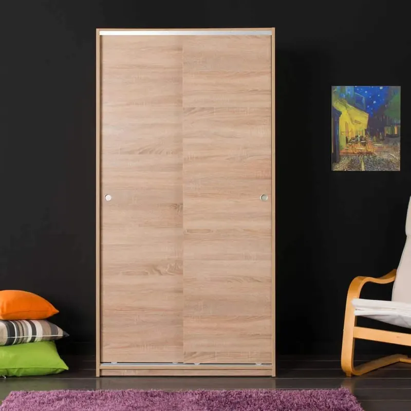Dulap Haine SWD-402-BB-2 Home Collection® Slide Compact, 2 usi glisante, 94x182x52 cm - Natur