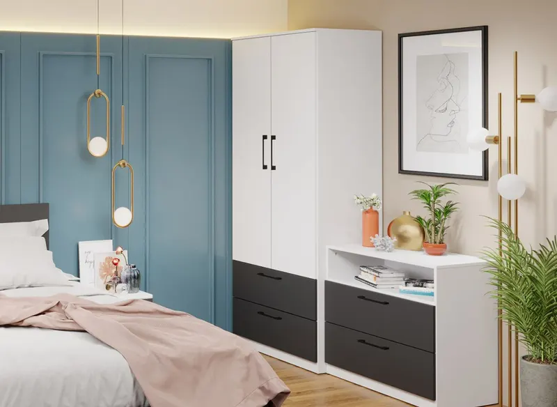 Dulap Benjamin Gri / Alb – C82/01 — imaginea 3