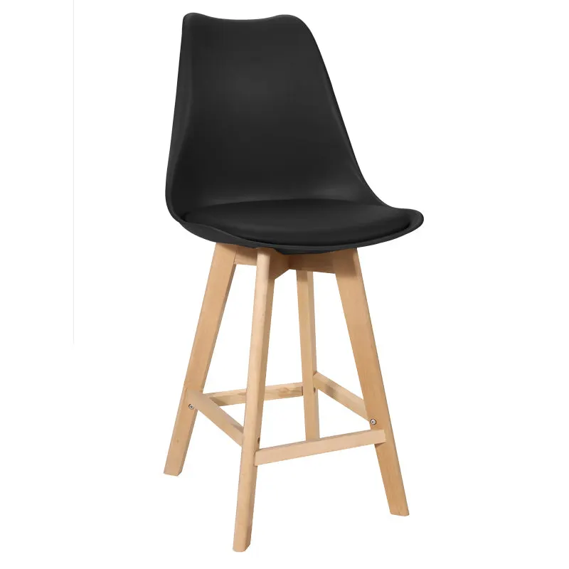 Taburetul Bar Gaston alb pp-pu lemn Natural 56x48x104cm - Negru
