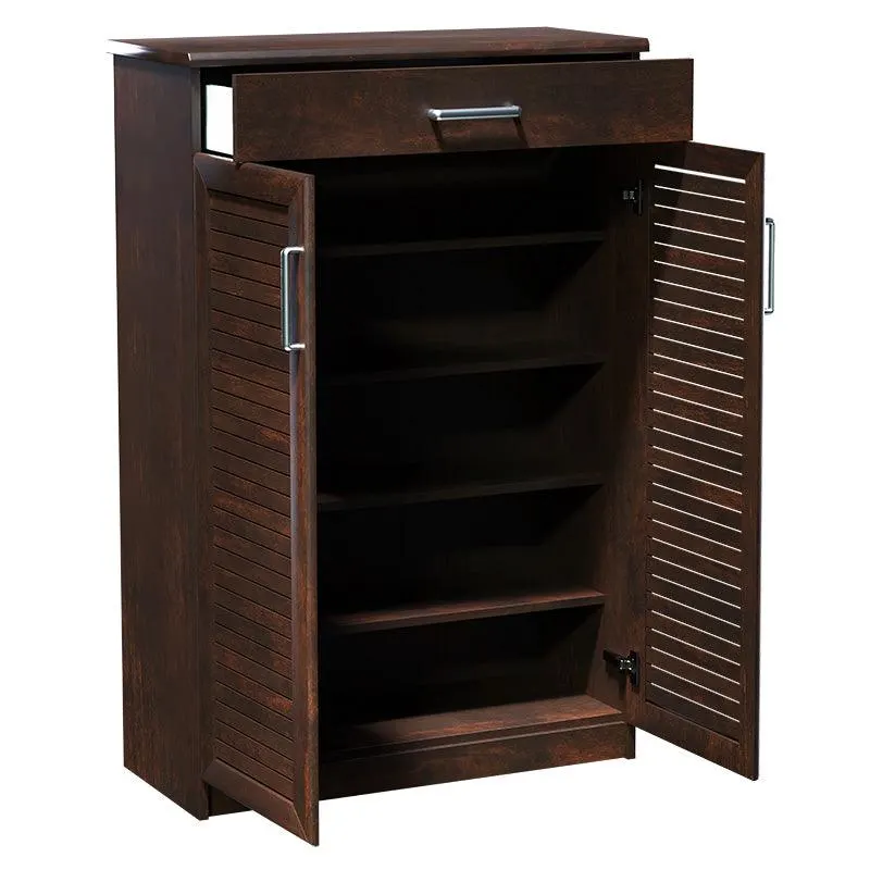 Dulap pantofi MDF Sante, 20 perechi, 80 x 37 x 123 cm - Nuc