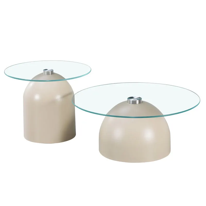 Masuta de cafea Barel, Metal - Crem