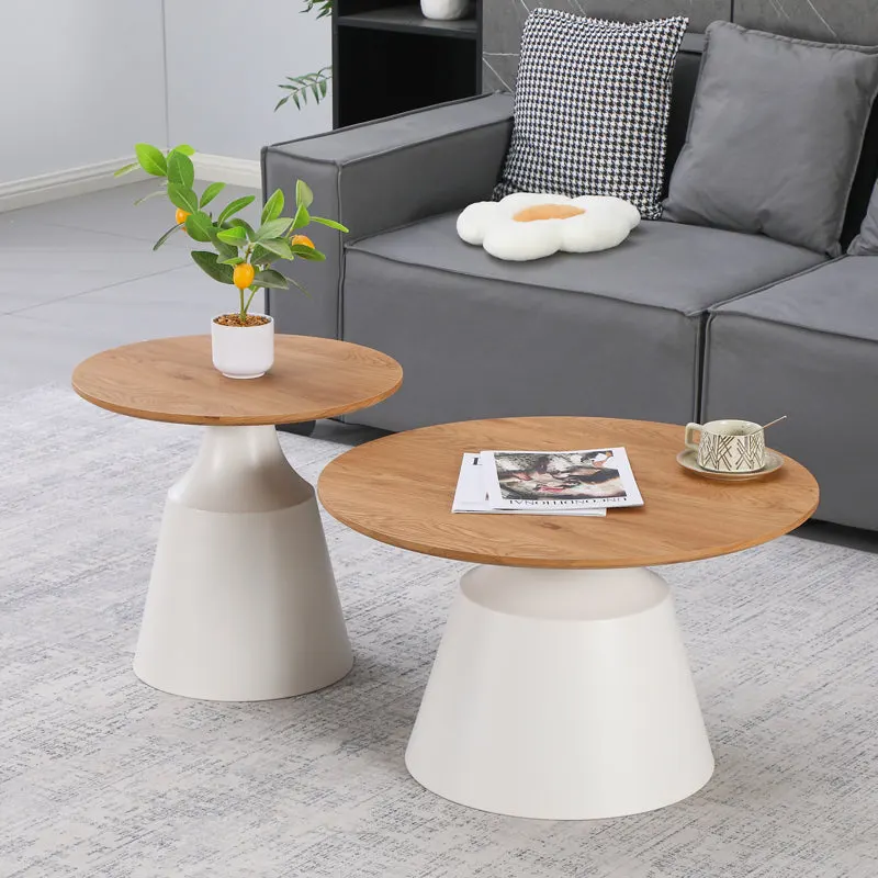 Masuta de cafea Parquet, Metal - Alb