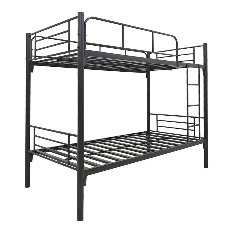 Pat supraetajat metalic Belit, metal, negru, 90x190 cm - Negru