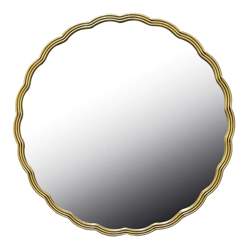 Oglinda decorativa Fergan, lemn auriu, 80 cm, 80x80 cm - Auriu