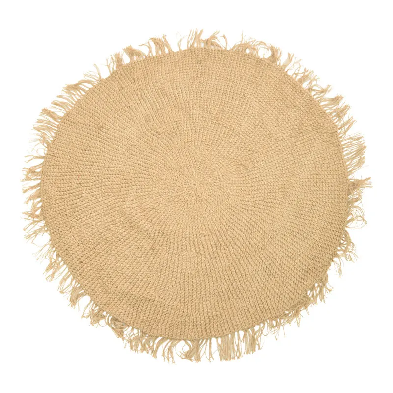 Covor rotund de iuta, Natural, 120 cm, 120x120 cm - Natur