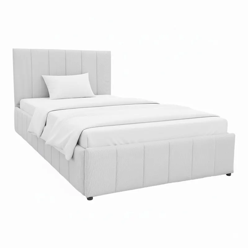 Pat cu spatiu de depozitare Snuggle, Bej - Gri, 120x200 cm - Gri