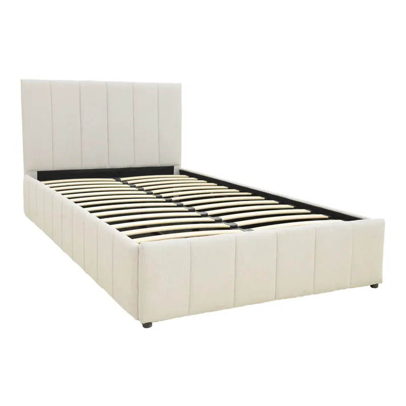 Pat cu spatiu de depozitare Snuggle, Bej - Gri, 120x200 cm - Bej