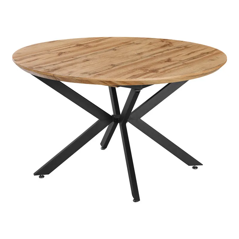Masa extensibila, Edina, Picioare metal Negru, Sonoma, 130-170x130x75 cm - Stejar