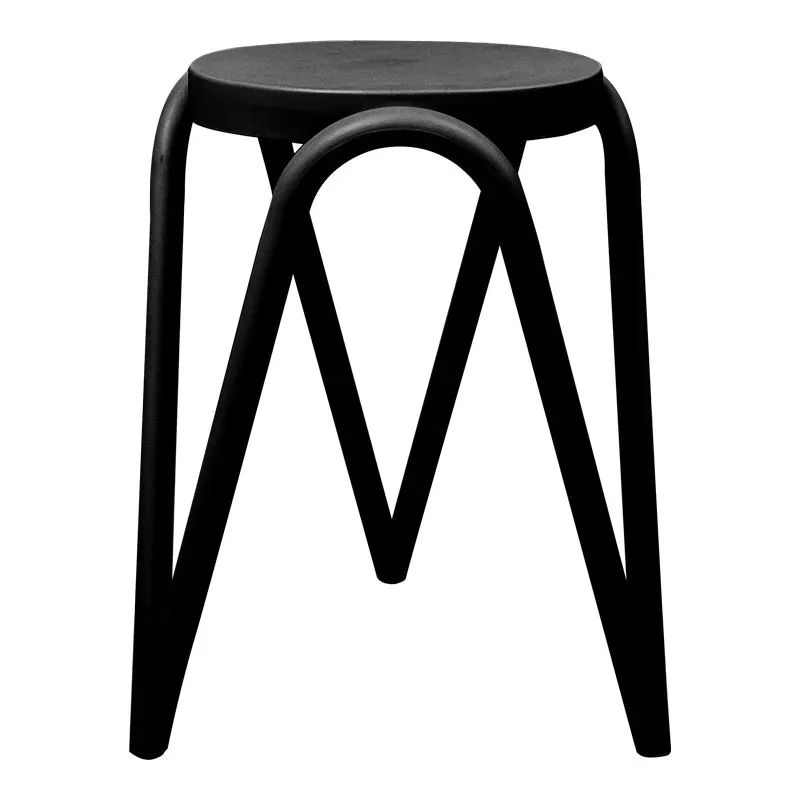 Taburet cu functie Serzona, Polipropilena, Alb - Negru, 27x45 cm - Negru