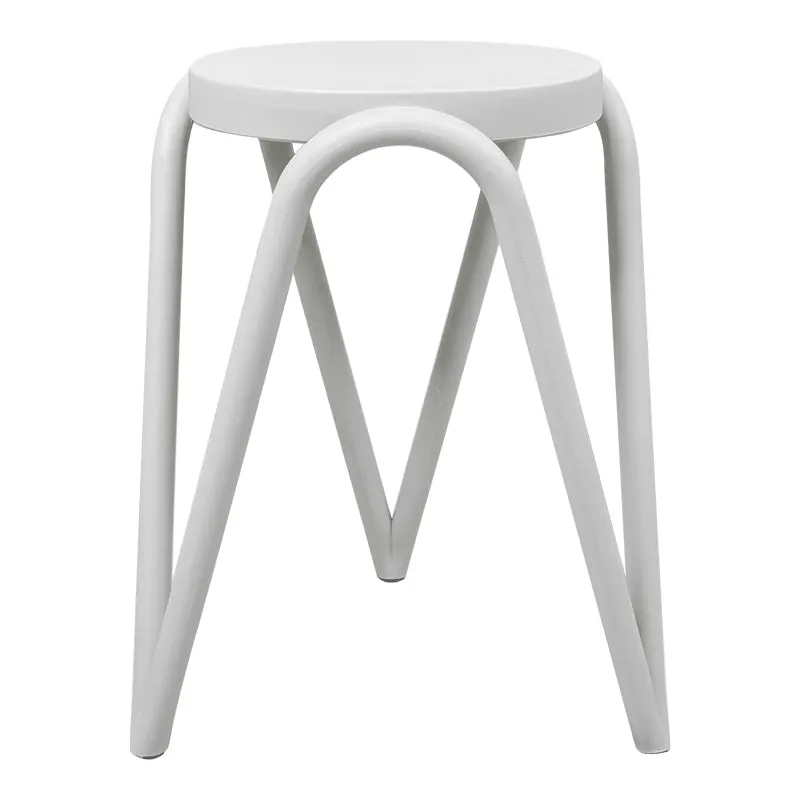 Taburet cu functie Serzona, Polipropilena, Alb - Negru, 27x45 cm - Alb