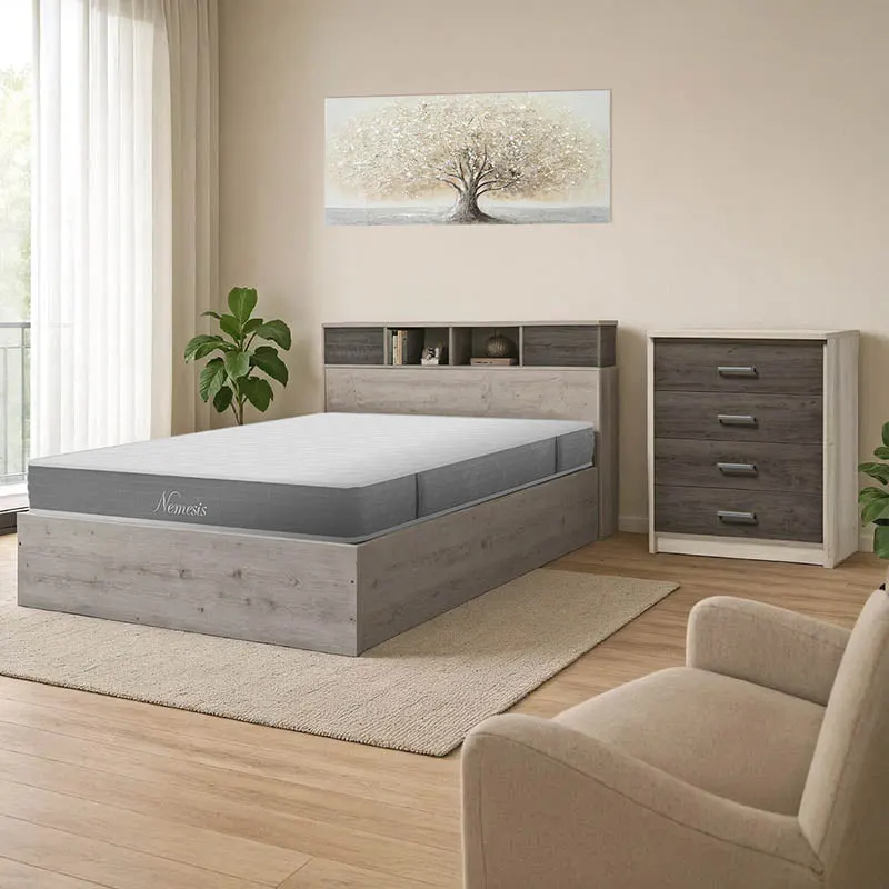 Set mobilier dormitor pentru student - pachet Snap de 3 piese, 168x221x95 cm - Maro