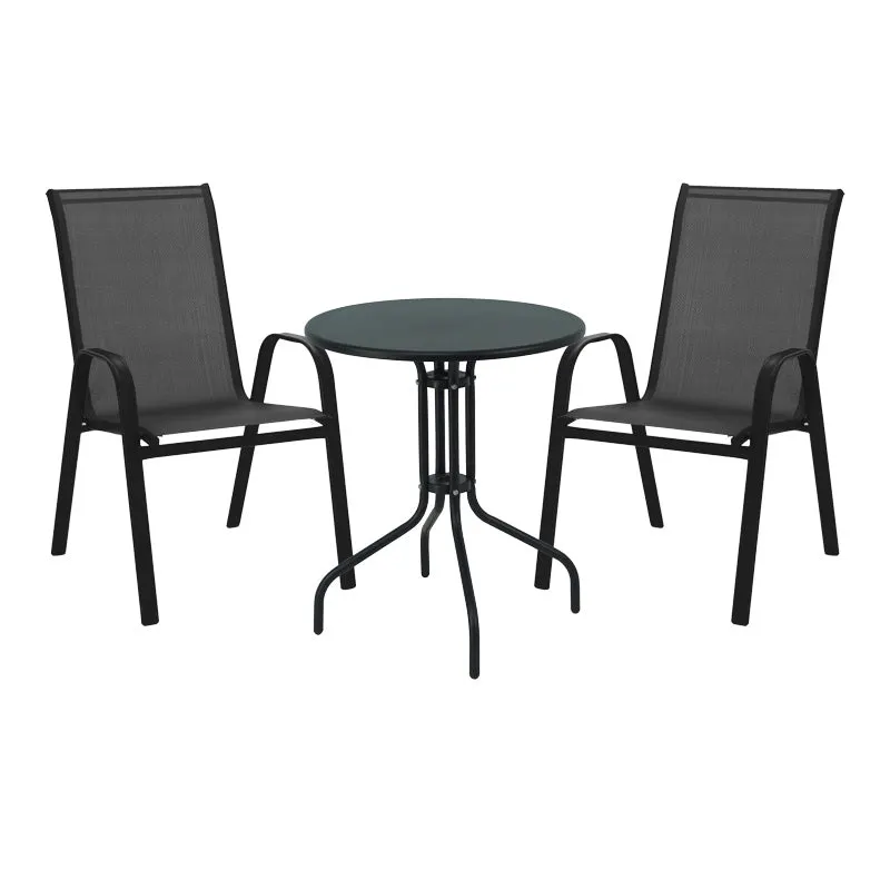 Masă de sufragerie Vergo-Calan din metal, neagra, D60x70 cm - Negru